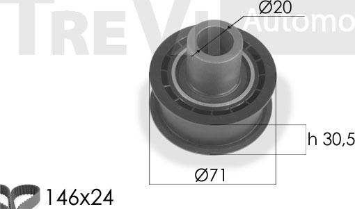 Trevi Automotive KD1128 - Комплект зубчатого ремня ГРМ autosila-amz.com