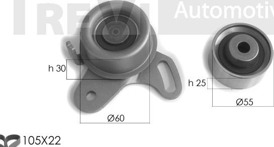 Trevi Automotive KD1335 - Комплект зубчатого ремня ГРМ autosila-amz.com