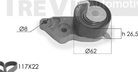 Trevi Automotive KD1204HP - Водяной насос + комплект зубчатого ремня ГРМ autosila-amz.com