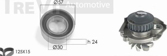 Trevi Automotive KD1205HP - Водяной насос + комплект зубчатого ремня ГРМ autosila-amz.com