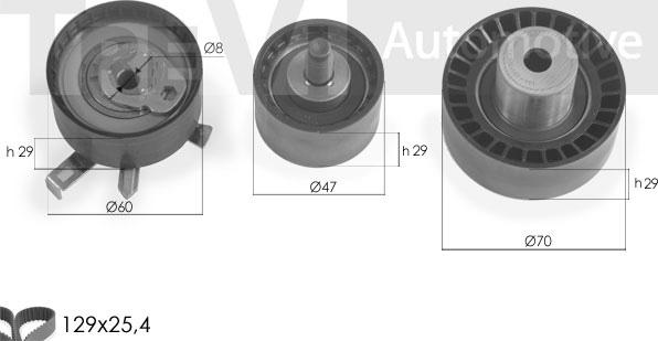 Trevi Automotive KD1280 - Комплект зубчатого ремня ГРМ autosila-amz.com