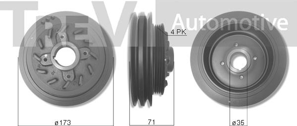 Trevi Automotive PC1295 - Шкив коленчатого вала autosila-amz.com