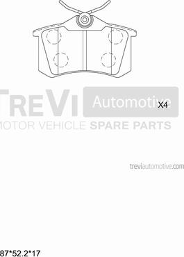 Trevi Automotive PF1406 - Тормозные колодки, дисковые, комплект autosila-amz.com