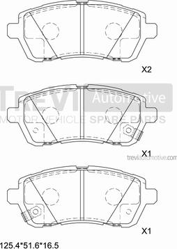 Trevi Automotive PF1484 - Тормозные колодки, дисковые, комплект autosila-amz.com