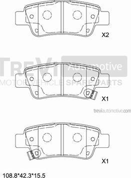 Trevi Automotive PF1428 - Тормозные колодки, дисковые, комплект autosila-amz.com