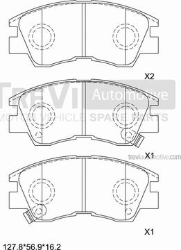 Trevi Automotive PF1545 - Тормозные колодки, дисковые, комплект autosila-amz.com