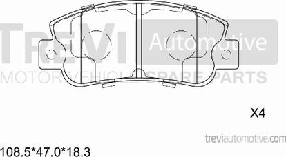 Trevi Automotive PF1500 - Тормозные колодки, дисковые, комплект autosila-amz.com