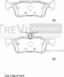 Trevi Automotive PF1515 - Тормозные колодки, дисковые, комплект autosila-amz.com