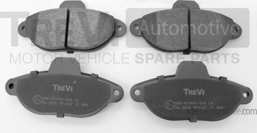 Trevi Automotive PF1607 - Тормозные колодки, дисковые, комплект autosila-amz.com
