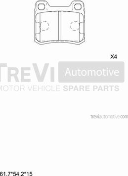 Trevi Automotive PF1611 - Тормозные колодки, дисковые, комплект autosila-amz.com