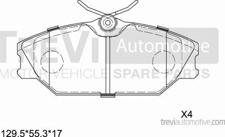 Trevi Automotive PF1096 - Тормозные колодки, дисковые, комплект autosila-amz.com