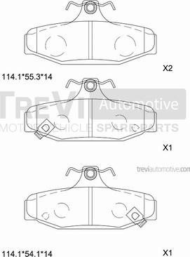 Trevi Automotive PF1041 - Тормозные колодки, дисковые, комплект autosila-amz.com