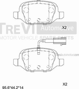 Trevi Automotive PF1066 - Тормозные колодки, дисковые, комплект autosila-amz.com