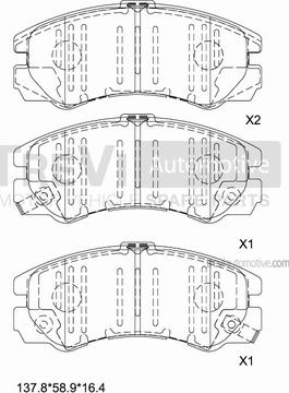 Trevi Automotive PF1004 - Тормозные колодки, дисковые, комплект autosila-amz.com