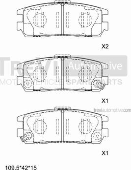 Trevi Automotive PF1005 - Тормозные колодки, дисковые, комплект autosila-amz.com