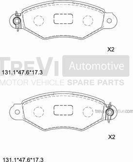 Trevi Automotive PF1039 - Тормозные колодки, дисковые, комплект autosila-amz.com