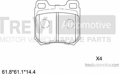 Trevi Automotive PF1036 - Тормозные колодки, дисковые, комплект autosila-amz.com