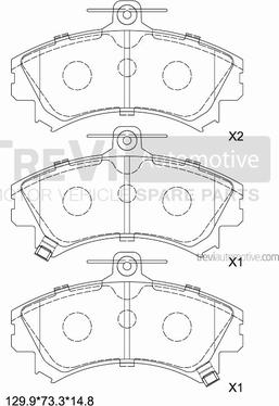 Trevi Automotive PF1025 - Тормозные колодки, дисковые, комплект autosila-amz.com