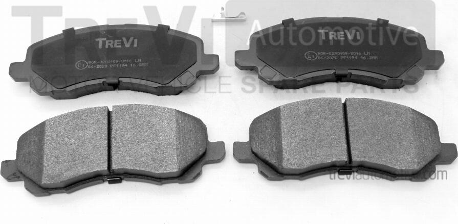 Trevi Automotive PF1194 - Тормозные колодки, дисковые, комплект autosila-amz.com