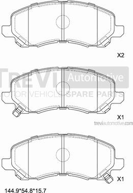 Trevi Automotive PF1194 - Тормозные колодки, дисковые, комплект autosila-amz.com