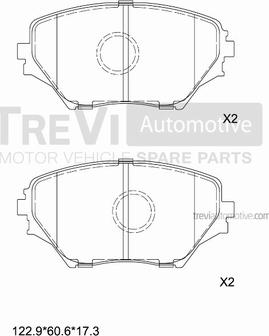 Trevi Automotive PF1144 - Тормозные колодки, дисковые, комплект autosila-amz.com