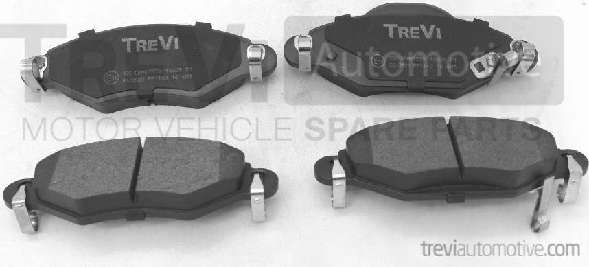 Trevi Automotive PF1143 - Тормозные колодки, дисковые, комплект autosila-amz.com