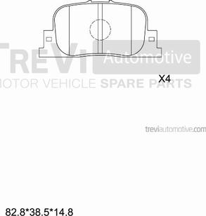 Trevi Automotive PF1152 - Тормозные колодки, дисковые, комплект autosila-amz.com