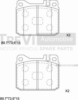 Trevi Automotive PF1105 - Тормозные колодки, дисковые, комплект autosila-amz.com