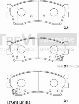 Trevi Automotive PF1185 - Тормозные колодки, дисковые, комплект autosila-amz.com