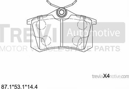 Trevi Automotive PF1132 - Тормозные колодки, дисковые, комплект autosila-amz.com