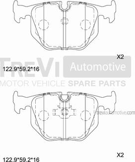 Trevi Automotive PF1129 - Тормозные колодки, дисковые, комплект autosila-amz.com