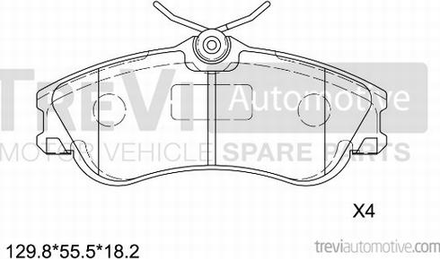 Trevi Automotive PF1126 - Тормозные колодки, дисковые, комплект autosila-amz.com