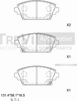 Trevi Automotive PF1176 - Тормозные колодки, дисковые, комплект autosila-amz.com