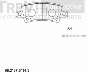 Trevi Automotive PF1173 - Тормозные колодки, дисковые, комплект autosila-amz.com