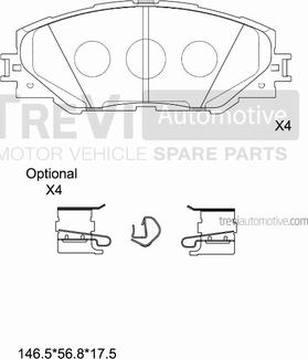 Trevi Automotive PF1395 - Тормозные колодки, дисковые, комплект autosila-amz.com