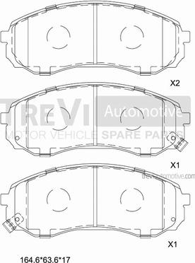 Trevi Automotive PF1393 - Тормозные колодки, дисковые, комплект autosila-amz.com