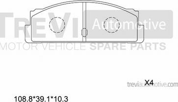 Trevi Automotive PF1345 - Тормозные колодки, дисковые, комплект autosila-amz.com