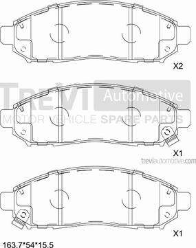 Trevi Automotive PF1343 - Тормозные колодки, дисковые, комплект autosila-amz.com