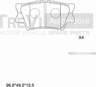 Trevi Automotive PF1302 - Тормозные колодки, дисковые, комплект autosila-amz.com