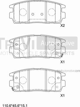 Trevi Automotive PF1316 - Тормозные колодки, дисковые, комплект autosila-amz.com