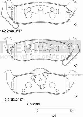 Trevi Automotive PF1385 - Тормозные колодки, дисковые, комплект autosila-amz.com