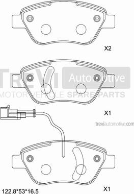 Trevi Automotive PF1321 - Тормозные колодки, дисковые, комплект autosila-amz.com