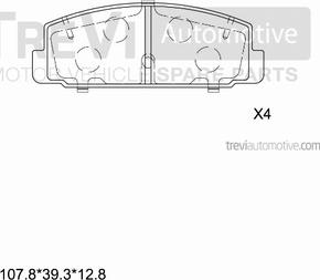 Trevi Automotive PF1328 - Тормозные колодки, дисковые, комплект autosila-amz.com