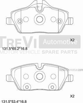Trevi Automotive PF1248 - Тормозные колодки, дисковые, комплект autosila-amz.com