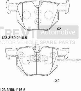 Trevi Automotive PF1269 - Тормозные колодки, дисковые, комплект autosila-amz.com