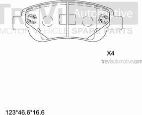 Trevi Automotive PF1261 - Тормозные колодки, дисковые, комплект autosila-amz.com