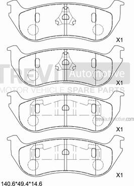 Motaquip VXL1198 - Тормозные колодки, дисковые, комплект autosila-amz.com