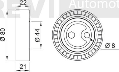 Trevi Automotive TA1467 - Ролик, поликлиновый ремень autosila-amz.com