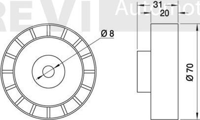 Trevi Automotive TA1188 - Ролик, поликлиновый ремень autosila-amz.com