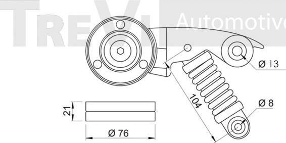 Trevi Automotive TA1869 - Натяжитель, поликлиновый ремень autosila-amz.com